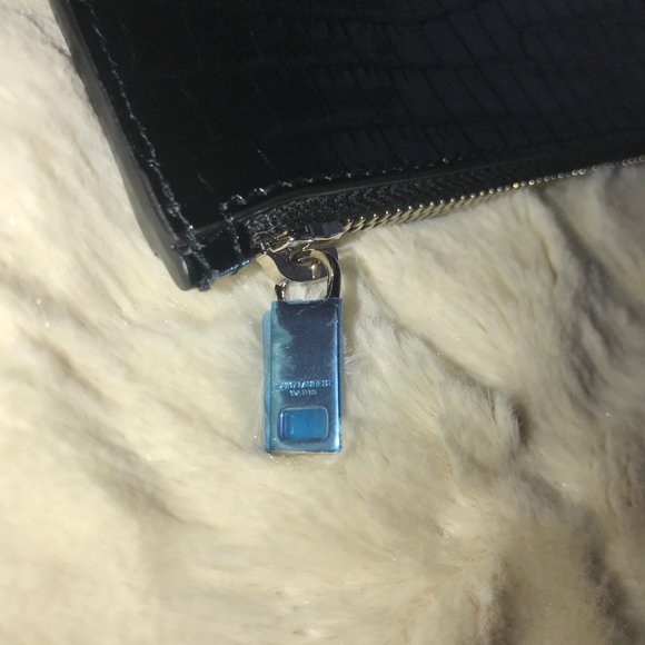 SAINT LAURENT - Tiny Cassandre Fragments Zip Card Case in crocodile-embossed Mat - Picture 4 of 5